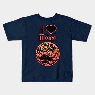 Electric Solar System I Love Mars Kids T-Shirt